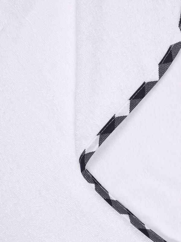 White Terry Towel With Checked Hood image number 4